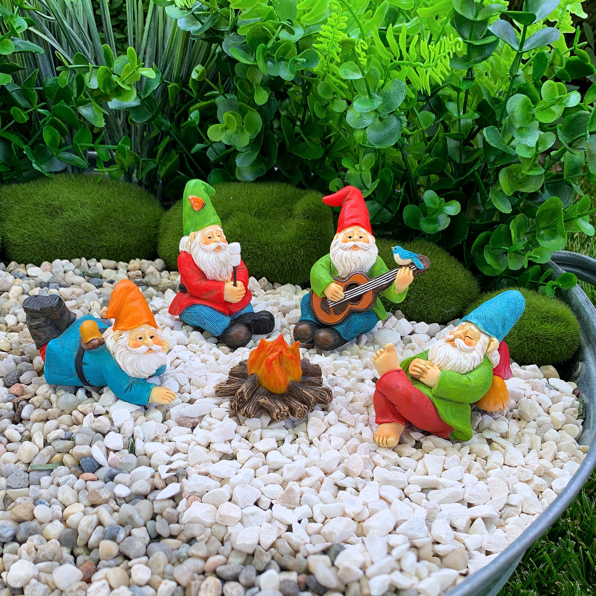 ❤️ Miniature Garden Gnomes - Camping Gnome Kit of 5 pcs
