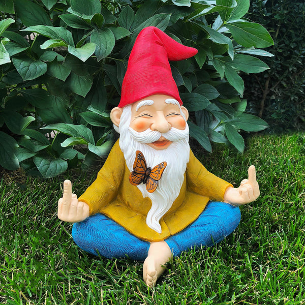gnome セット ❤️ Garden Zen Gnome Statue, finger Gnome 9 inch Outdoor House